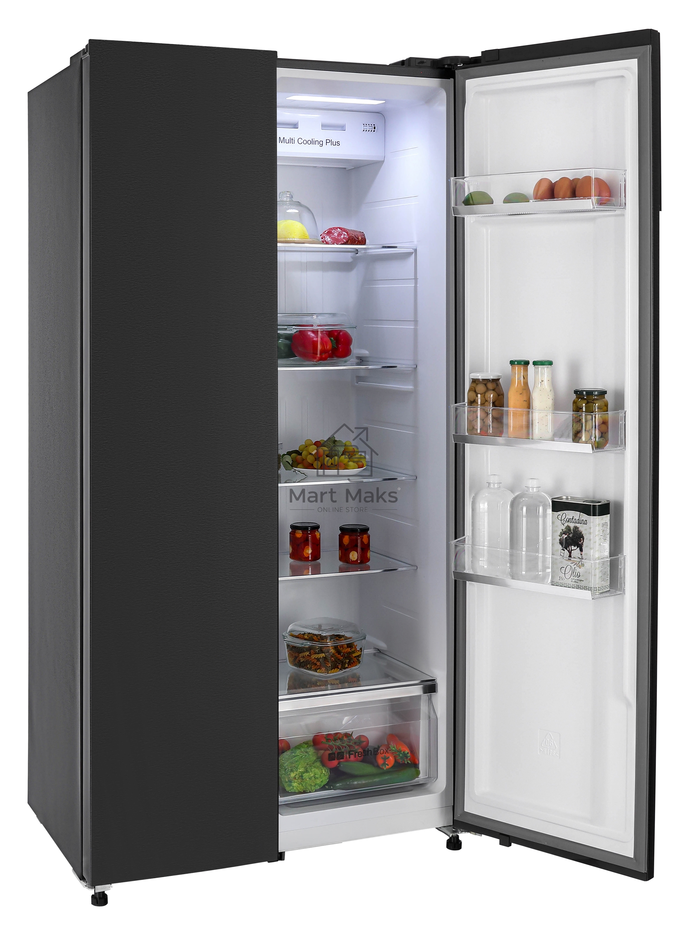 Холодильник Nordfrost RFS 525DX NFXd inverter темная нержавеющая сталь двухкамерный 283/183л морозилка сбоку, No Frost, Side-by-Side