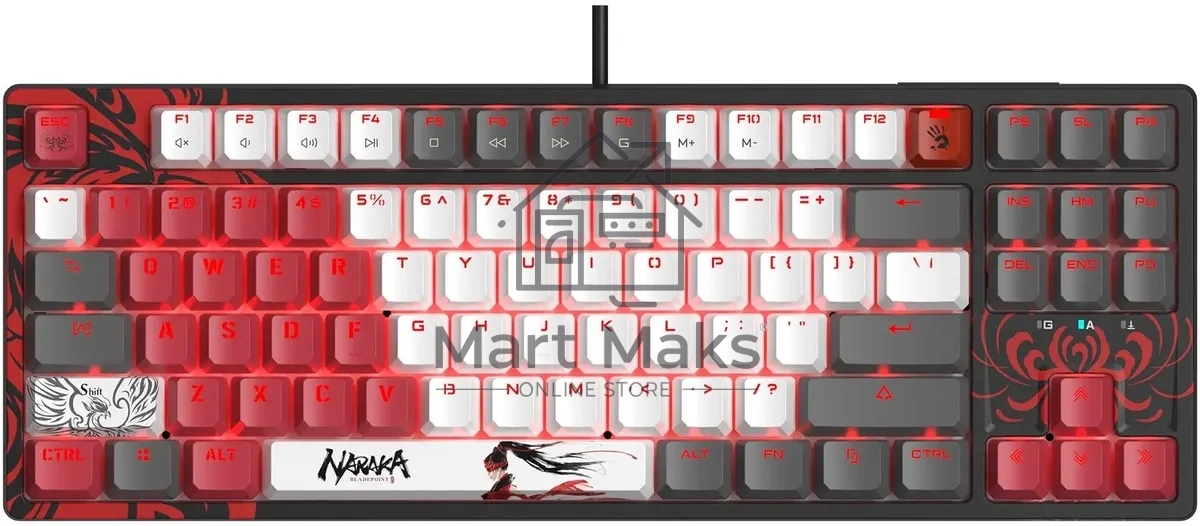 Клавиатура A4Tech Bloody S87 Naraka проводная USB черный/красный