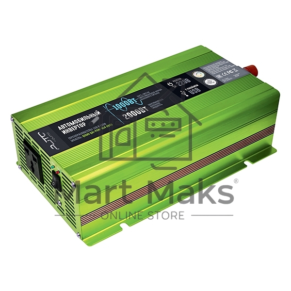 Автомобильный инвертор (преобразователь) 12В в 220В, Модель QUMO QAI-PSW-914-2000 (AVCPSW-Q2000)