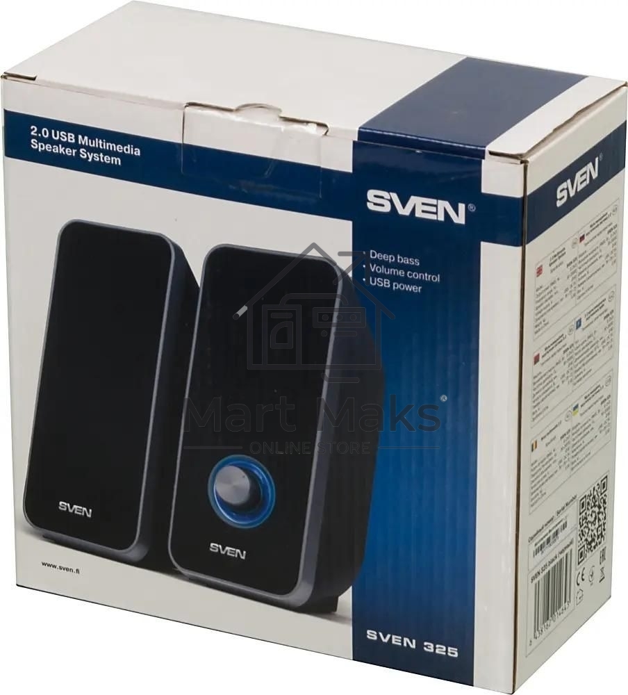 Акустическая система 2.0 SVEN 325, черный, USB, мощность 2x3 Вт(RMS) SVEN 325, черный, USB, акустическая система 2.0, мощность 2x3 Вт(RMS)