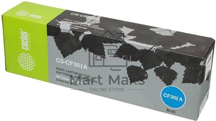 Картридж лазерный Cactus CS-CF301A голубой (32000 стр.) для HP Color LaserJet Enterprise M880