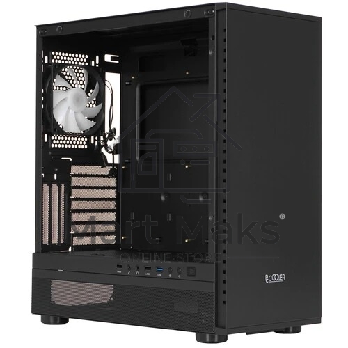Компьютерный корпус  PCCooler IE200 BK, Tempered Glass Full Tower, черный, TG, SPCC, 1x120mm ARGB E-ATX, ATX, mATX, mITX 180/380/220mm 4x2.5