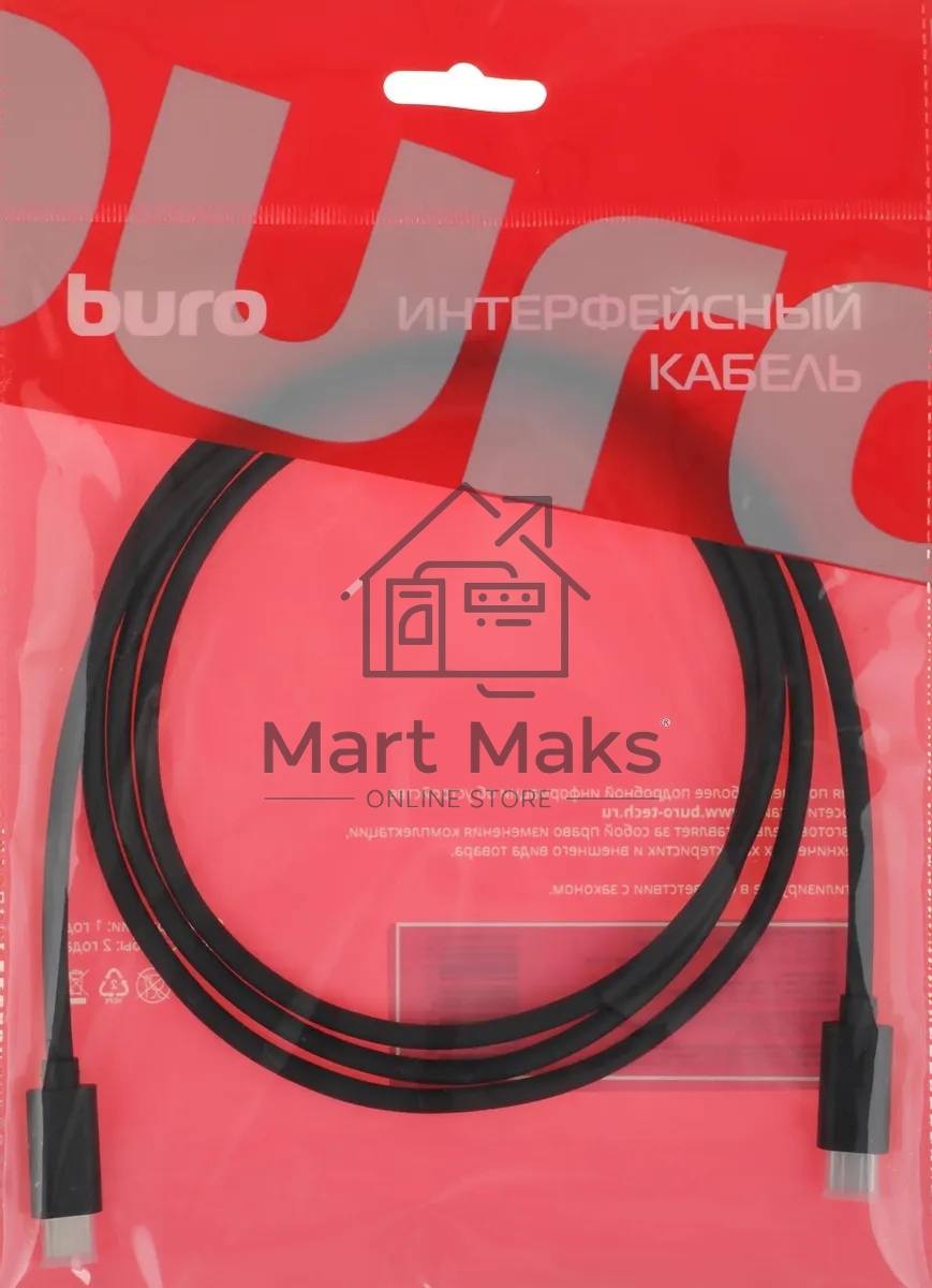 Кабель Buro BU-TYPE-C3.2-4KVID-1.5M 1.5м черный