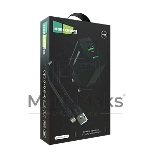 Зарядное устройство MORE CHOICE (4610196409875) NC11i 2USB 2.4A для Lightning 8-pin черный