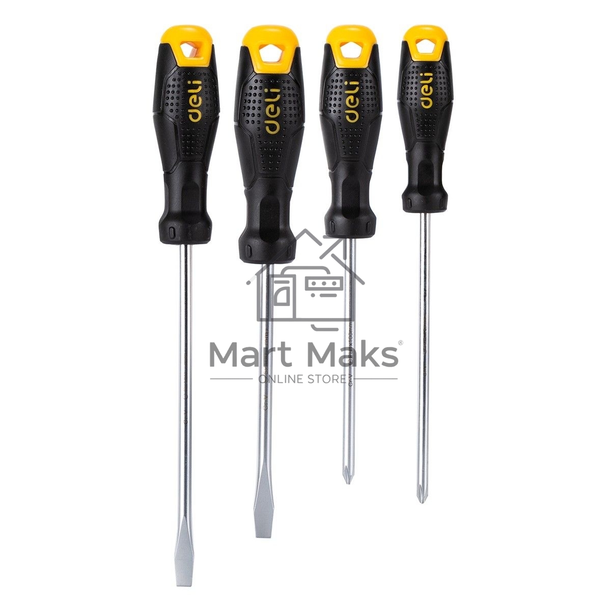 Набор отверток Deli DL620004 4шт SL5x100 + SL6x150 + PH1x100 + PH2x150