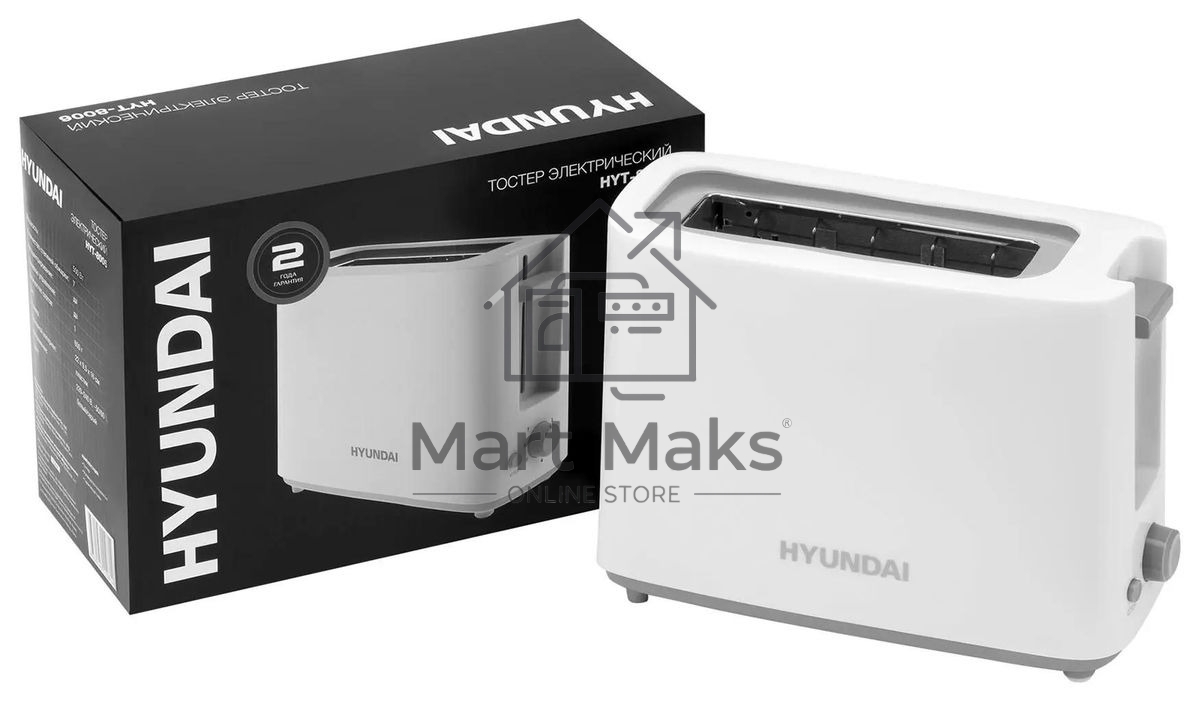 Тостер Hyundai HYT-8006 500 Вт, белый/серый