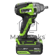 Гайковерт Greenworks GD24IW400 аккум. патрон:квад.1/2