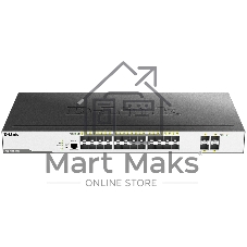 Коммутатор D-Link DGS-3000-28XS/B1A, 24×1 Гбит/с SFP + 4×10 Гбит/с SFP+, управляемый