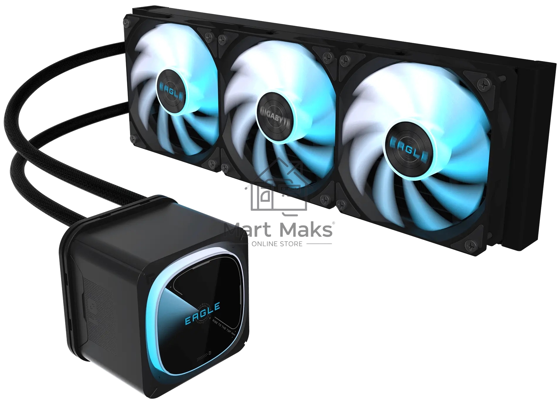 Жидкостная система охлаждения Gigabyte Eagle 360 ARGB черный, алюминий/медь, 2000 об/мин, 37.6 дБ, 4 pin