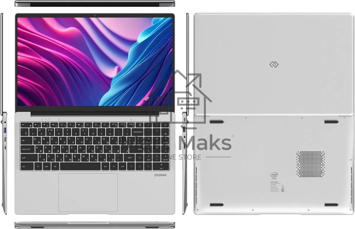 Ноутбук Digma EVE P5851 Pentium Silver N5030 8Gb SSD256Gb Intel UHD Graphics 600 15.6