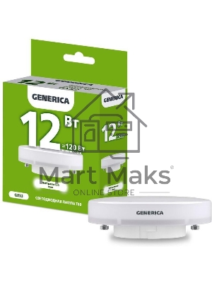 Лампа cветодиодная LED T80 IEK LL-T80-12-230-40-GX53-G таблетка 12Вт 230В 4000К GX53 GENERICA