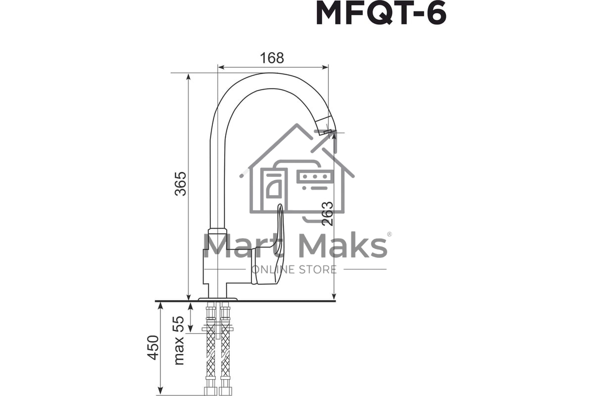 Кухонный смеситель Maunfeld MFQT-6BG бежевый