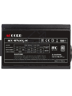 Блок питания Accord ACC-SFX500-80 SFX, 500Вт, 80мм, черный