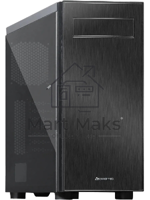 Компьютерный корпус CHIEFTEC HAWK AL-02B-TG-OP без БП, боковая панель из закаленного стекла, черный, ATX