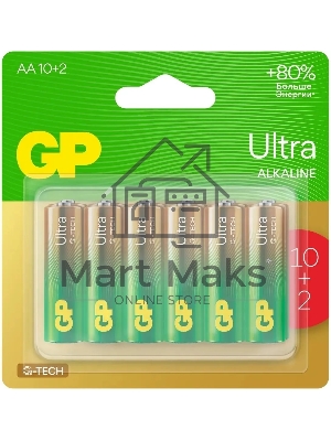 Батарея GP Ultra 15AUA21-2CRSBC12 AA (12шт) блистер