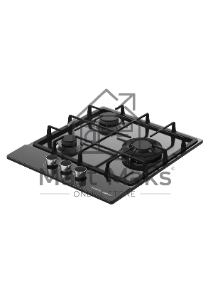 Варочная поверхность Kuppersberg, газ, High-Tech, 45 см, автоматический электроподжиг, газ-контроль, SABAF конфорки, чугунные решетки, WOK конфорка, цвет черный, цвет фурнитуры черный