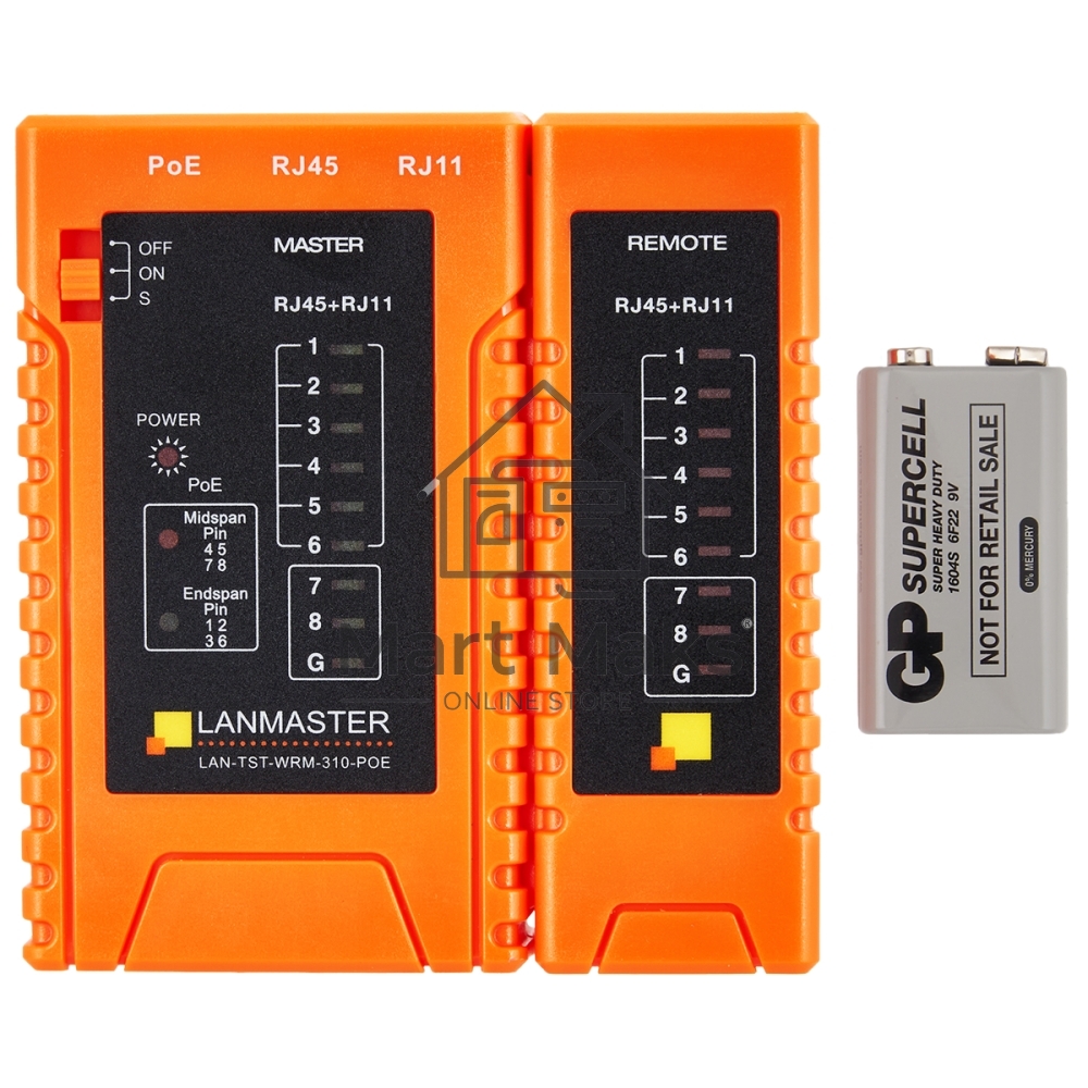 Тестер кабельный Lanmaster LAN-TST-WRM-310-POE