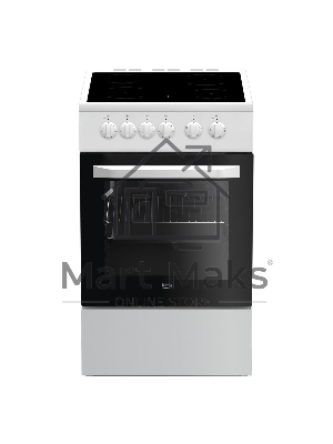 Плита электрическая Beko FFSS57001W белый, конфорок 4 шт, духовка 60 л, 50 см x 85 см x 60 см