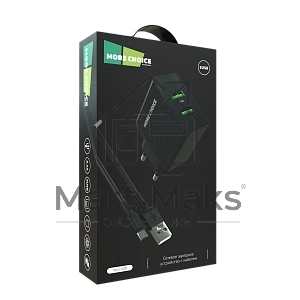 Зарядное устройство MORE CHOICE (4610196409882) NC11m 2USB 2.4A для micro USB черный