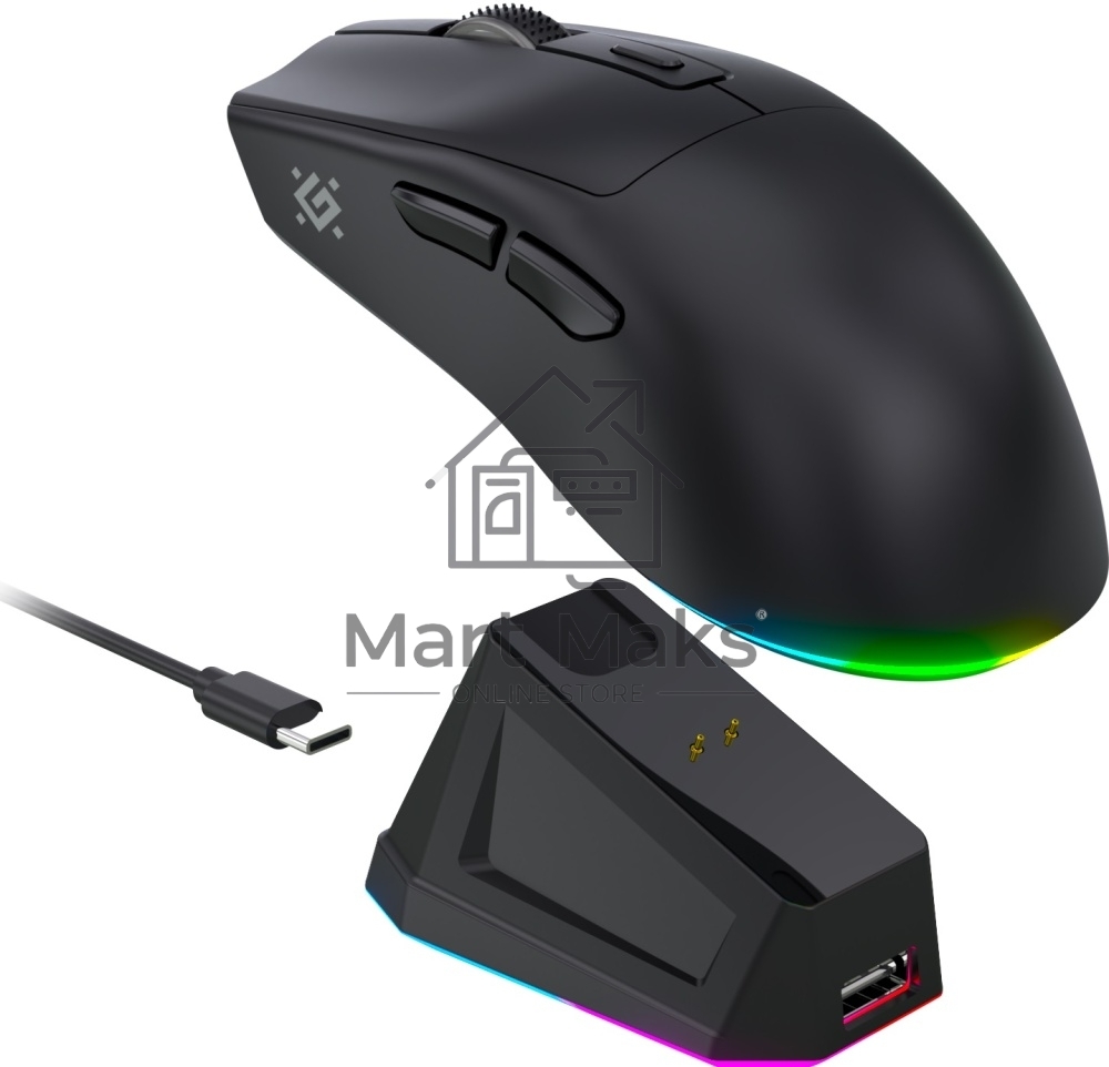 Мышь беспроводная/проводная Defender Starlight GM-186 черный, 1600 dpi, радиоканал, Bluetooth, USB, кнопки - 7