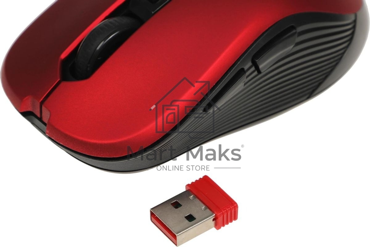 Мышь беспроводная Defender Gassa MM-105 красный, 1600 dpi, радиоканал, USB, кнопки - 6