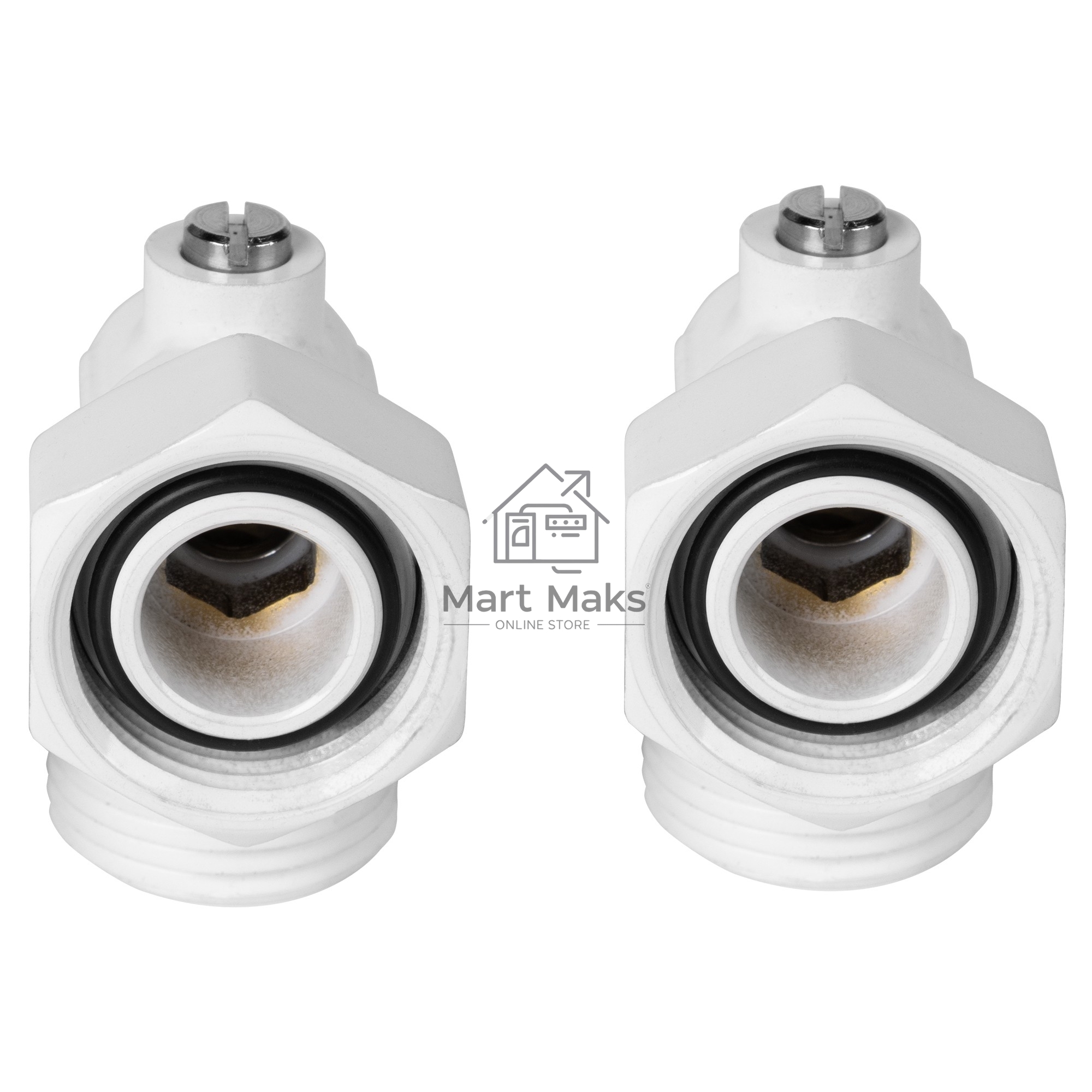 Набор нижнего подключения Royal Thermo угловой раздельный 3/4х3/4ЕК (белый)