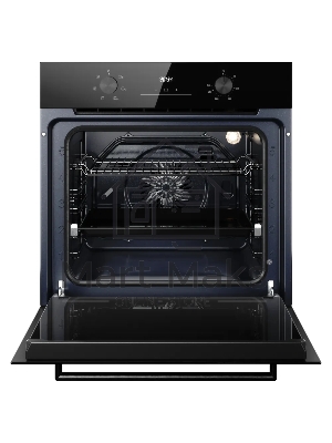 Духовой шкаф Kuppersberg HO 606 Black, High-Tech, 78 л, поворотное управление, дисплей, таймер, 6 режимов, макс. температура 310 градусов, телескопические направляющие (на 1 уровень), цвет черный, цвет фурнитуры черный