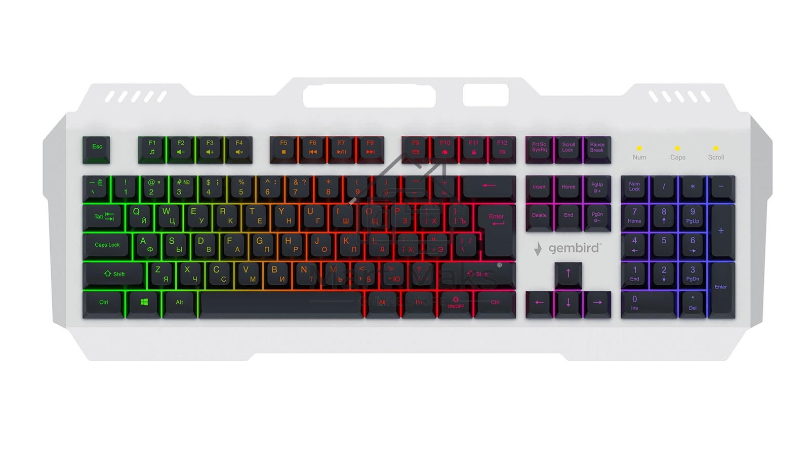 Клавиатура Gembird KB-G710M-S проводная, USB Type-A, чёрный/серебристый