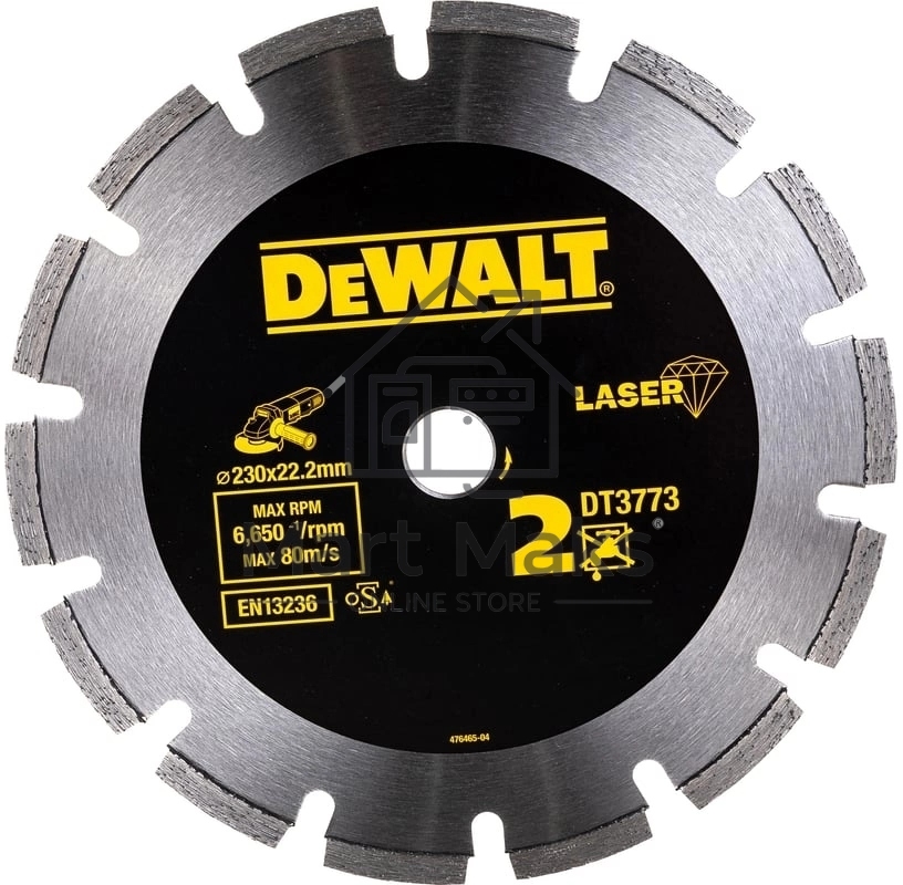 Диск алмазный по бет. DeWalt DT3773 (00000015138) d=23 0мм d(посад.)=22.2 мм (угловые шлифмашины)