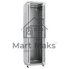 Шкаф телекоммуникационный напольный Cabeus SH-05C-42U60/80 IP20, 42U, 2055х600х800 мм (ВхШхГ), дверь: стекло, разборный, цвет: серый