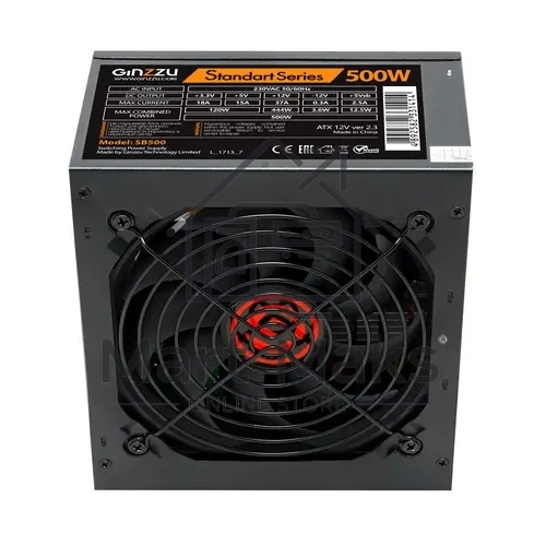 Блок питания Ginzzu SB500, 500Вт, 120мм, черный