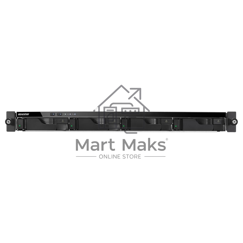 Сетевой накопитель ASUSTOR AS6504RS 4Bay/Intel Atom C3538, 2.1GHz/8GB DDR4/noHDD,LFF(HDD,SSD),/2x1GbE(LAN)/4xUSB3.2; 90IX01G0-BW3S00
