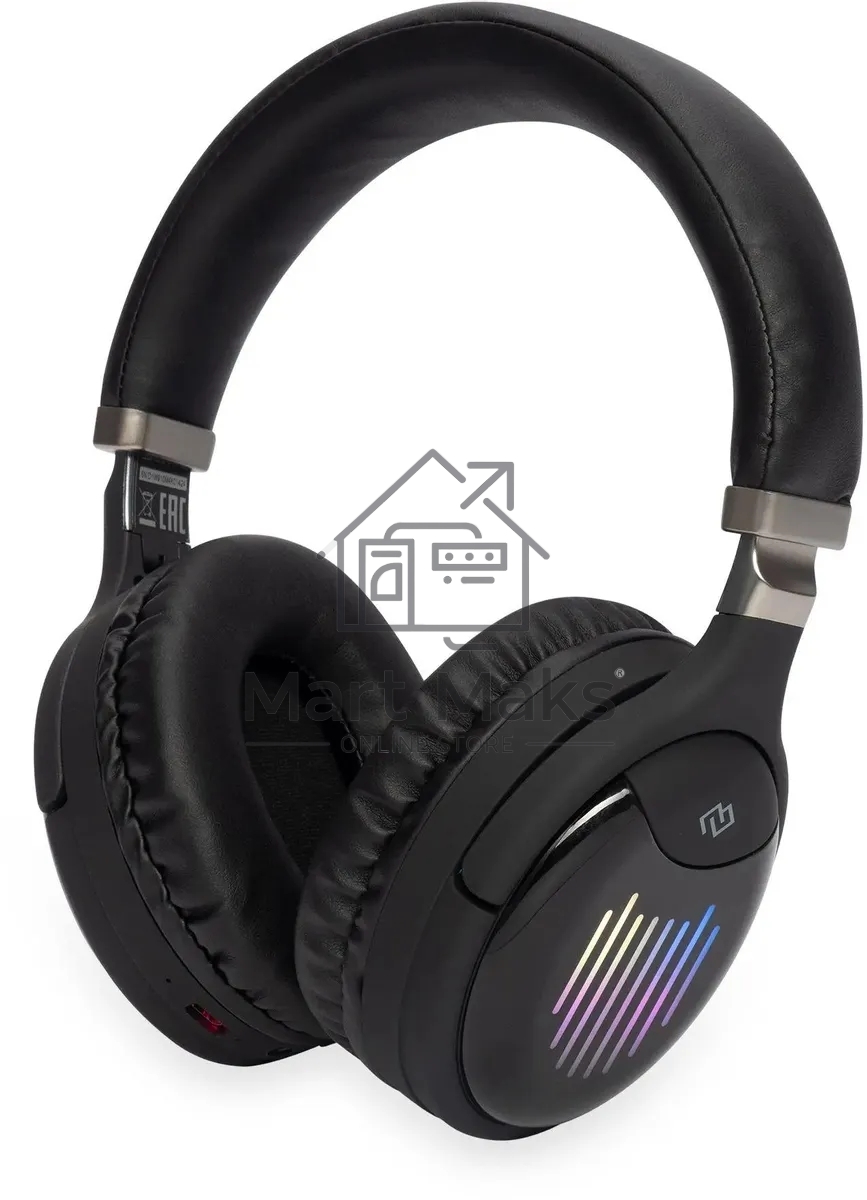 Гарнитура накладные Digma BT-16 черный беспроводные bluetooth оголовье