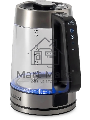 Чайник электрический Hyundai HYK-G5607 1.9л. 2200Вт черный/серебристый корпус: стекло