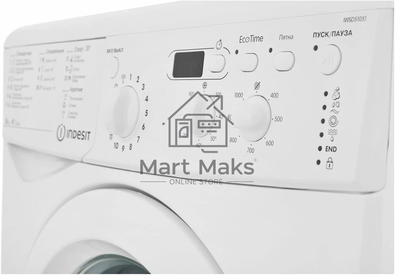 Стиральная машина Indesit IWSD 51051 CIS белый, загрузка фронтальная 5 кг, 1000 об/мин., класс: А