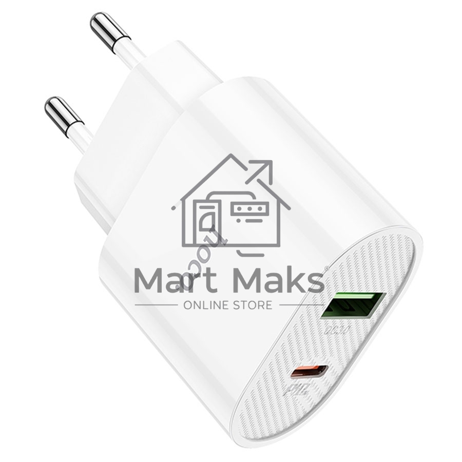 Сетевое зарядное устройство HOCO (6931474757319) C95A Lineal PD 20W+QC3.0 (белый)