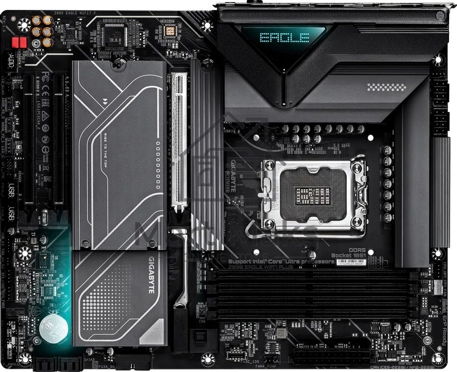 Материнская плата Gigabyte Z890 EAGLE WIFI7 PLUS, LGA1851, Intel Z890, 4xDDR5, 4xSATA, 4xM.2, 1xPCIe 5.0 x16, 2xPCIe 4.0 x4, 1xDisplayPort, 1xUSB4 Type-C, 1x 2.5Gb LAN, 2xUSB 3.2 Gen2, 3xUSB 3.2 Gen1, 4xUSB 2.0, 2x3.5 мм, 7.1, ATX
