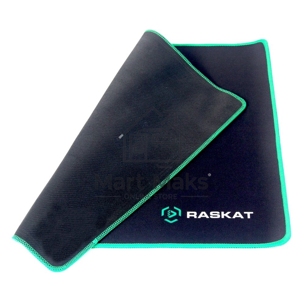 Коврик для мышки Raskat XP18 черный с зеленым, ACD-XP18-RRB тканевый, 400х450х3мм, нейлон + резина, обшитый, RTL