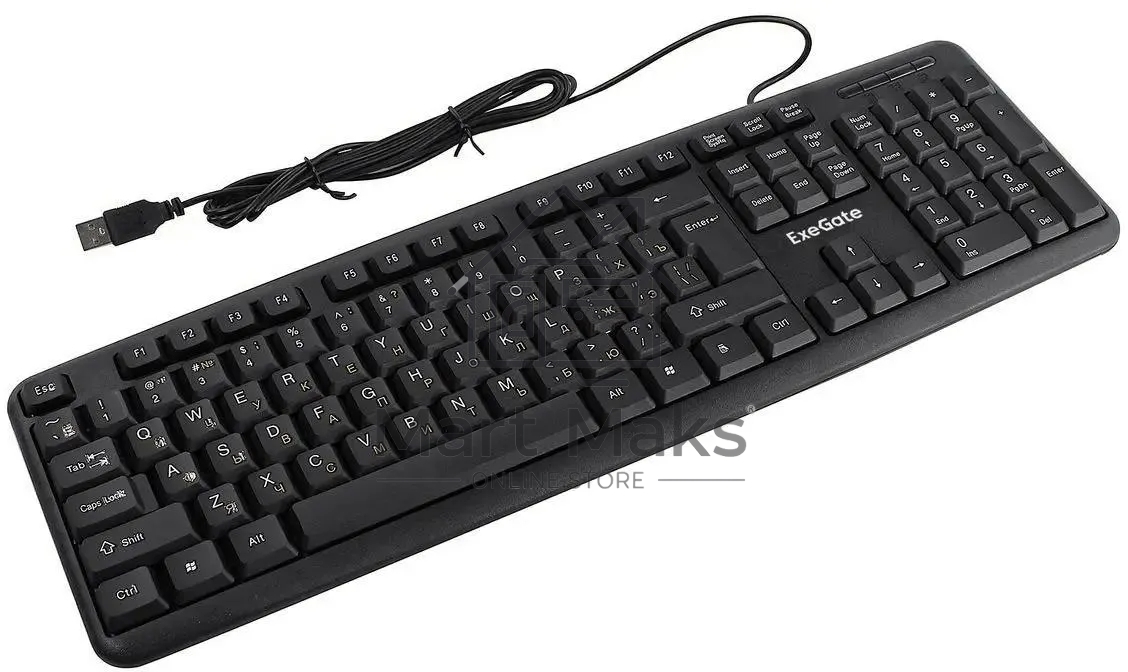 Клавиатура ExeGate Professional Standard LY-331L2 (USB, полноразмерная, влагозащищенная, 104кл., Enter большой, длина кабеля 2,2м, черная, Color Box)