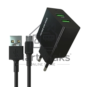 Зарядное устройство MORE CHOICE (4610196409882) NC11m 2USB 2.4A для micro USB черный