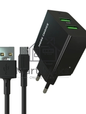 Зарядное устройство MORE CHOICE (4610196409882) NC11m 2USB 2.4A для micro USB черный