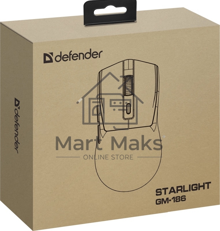 Мышь беспроводная/проводная Defender Starlight GM-186 черный, 1600 dpi, радиоканал, Bluetooth, USB, кнопки - 7