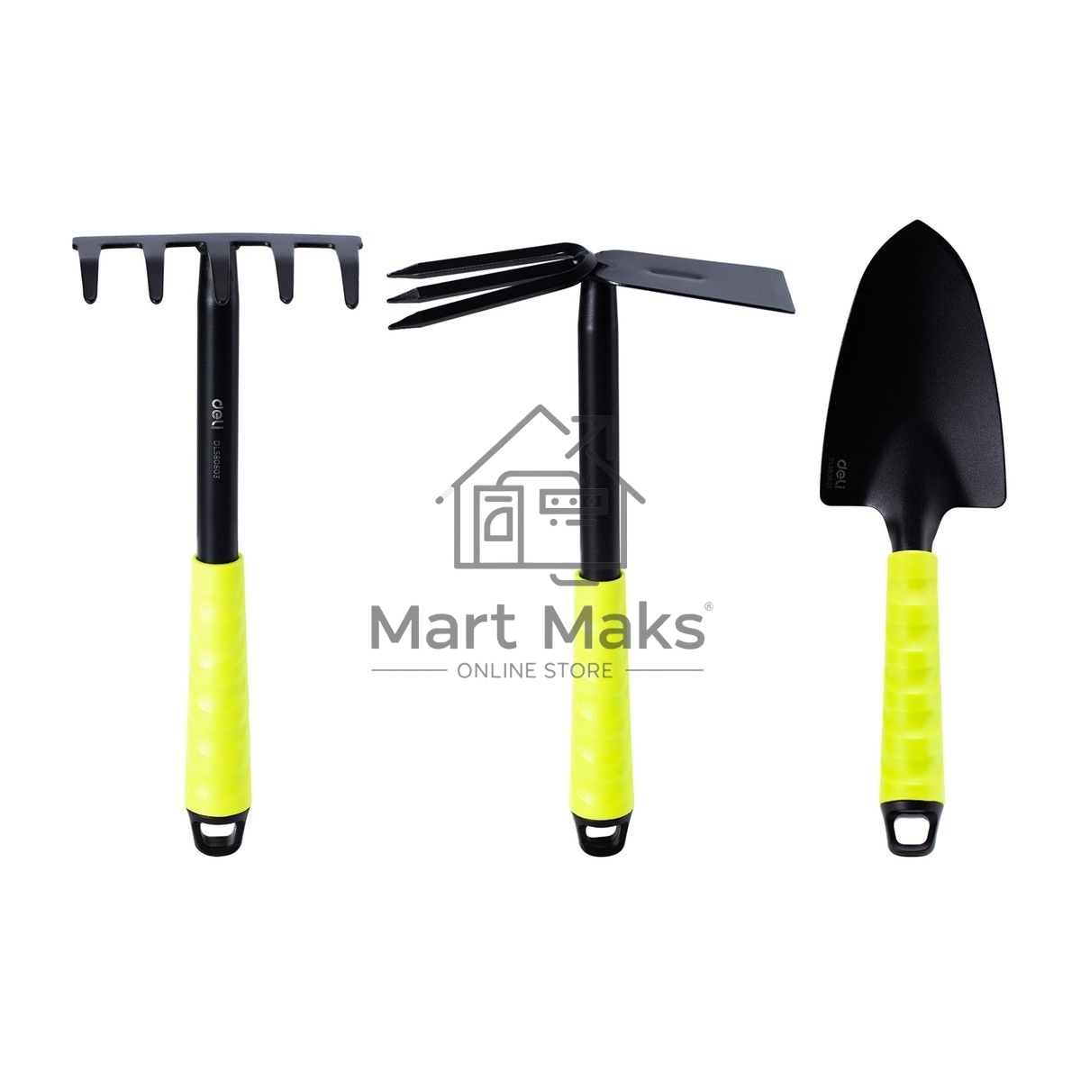 Набор лопата, мотыга, грабли Deli DL580803 Длина 31 см, защита от ржавчины и коррозии