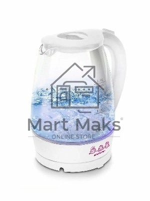 Чайник электрический Мастерица ЕК-1801G, снег, 1.8 л, стекло, 1850 Вт