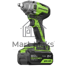 Гайковерт Greenworks GD24IW400 аккум. патрон:квад.1/2