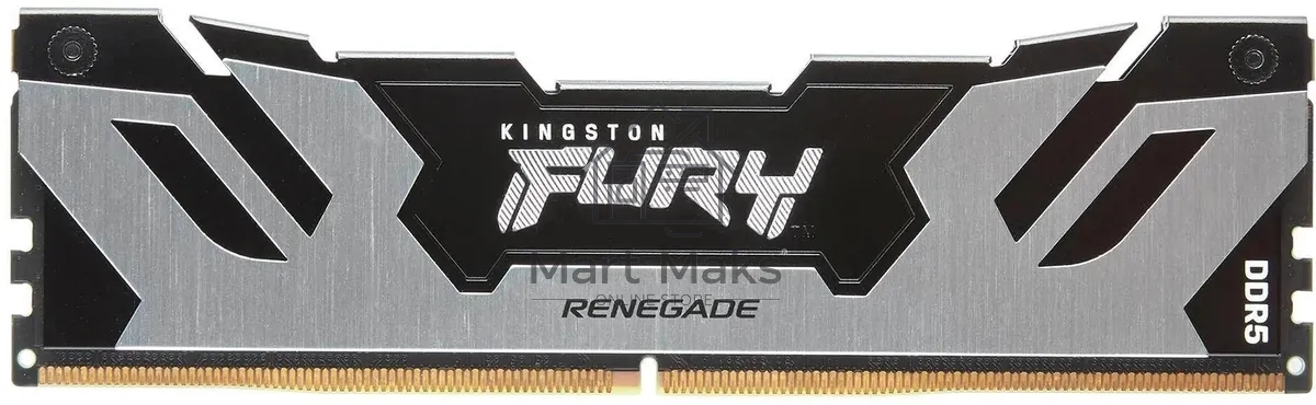 Оперативная память Kingston Fury Renegade, DDR5, 24GB (1x24GB), 6400MHz, CL32, DIMM, с радиатором, серебристый/черный