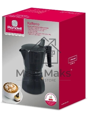 Кофеварка гейзерная Rondell Kafferro RDA-994, 0.45л, алюминий, черный