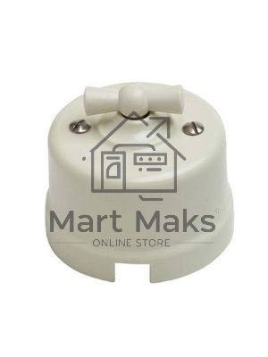 Выключатель проходной поворотный Bironi B1-201-211 1-кл. ОП Лизетта 10А IP20 ретро 4 полож. ABS-пластик слоновая кость