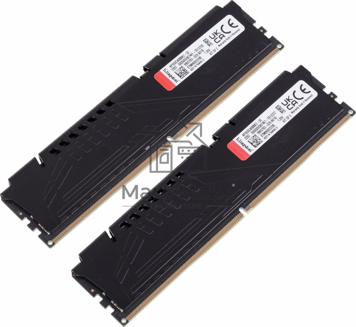 Оперативная память Kingston Fury Beast, DDR5, 32GB (2x16GB), 5200MHz, CL40, DIMM, радиатор, черный