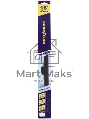 Щетка стеклоочистителя GOODYEAR GY005316 Winter Premium 16''/40 см, 9 переходников